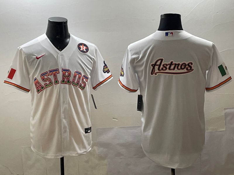 Men Houston Astros Blank White Mexico Game 2025 Nike MLB Jersey style 11